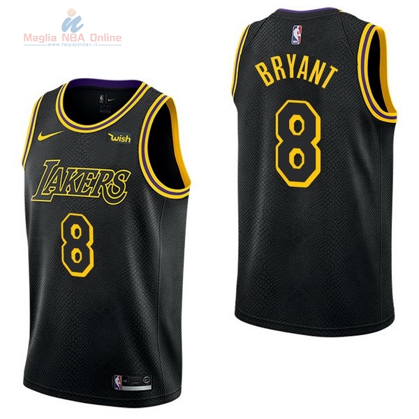 Acquista Maglia NBA Nike Los Angeles Lakers #8 Kobe Bryant Nero