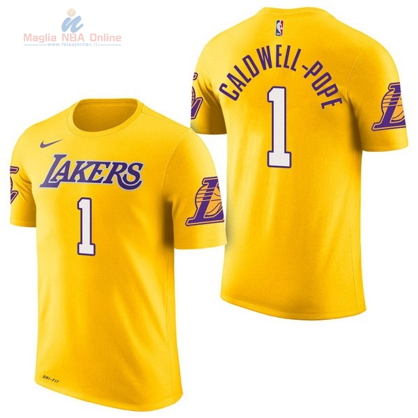 Acquista Maglia NBA Nike Los Angeles Lakers Manica Corta #1 Kentavious Caldwell Pope Giallo