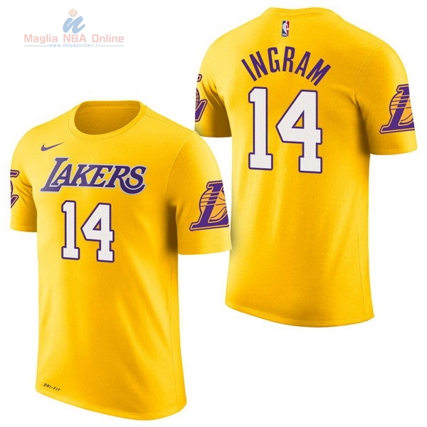 Acquista Maglia NBA Nike Los Angeles Lakers Manica Corta #14 Brandon Ingram Giallo