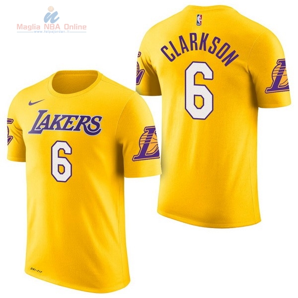 Acquista Maglia NBA Nike Los Angeles Lakers Manica Corta #6 Jordan Clarkson Giallo