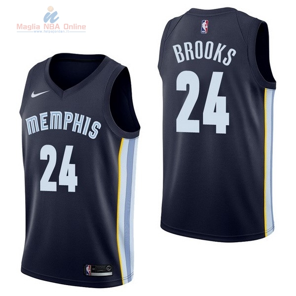 Acquista Maglia NBA Nike Memphis Grizzlies #24 Dillon Brooks Marino Icon