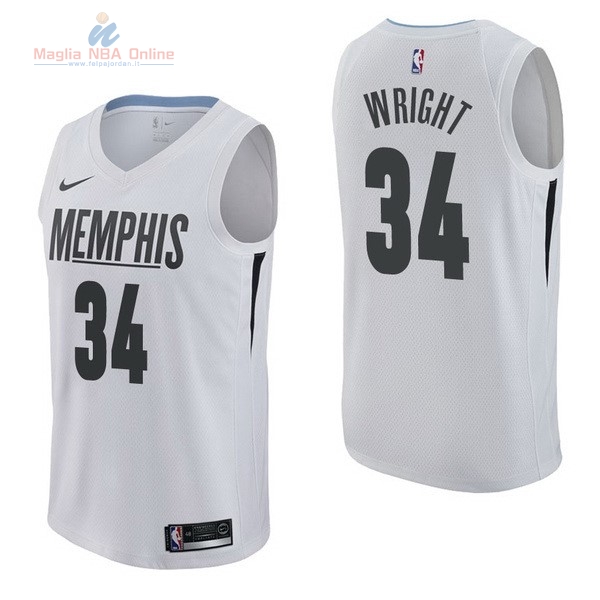 Acquista Maglia NBA Nike Memphis Grizzlies #34 Brandan Wright Nike Bianco Città