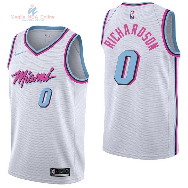 Acquista Maglia NBA Nike Miami Heat #0 Josh Richardson Nike Bianco Città