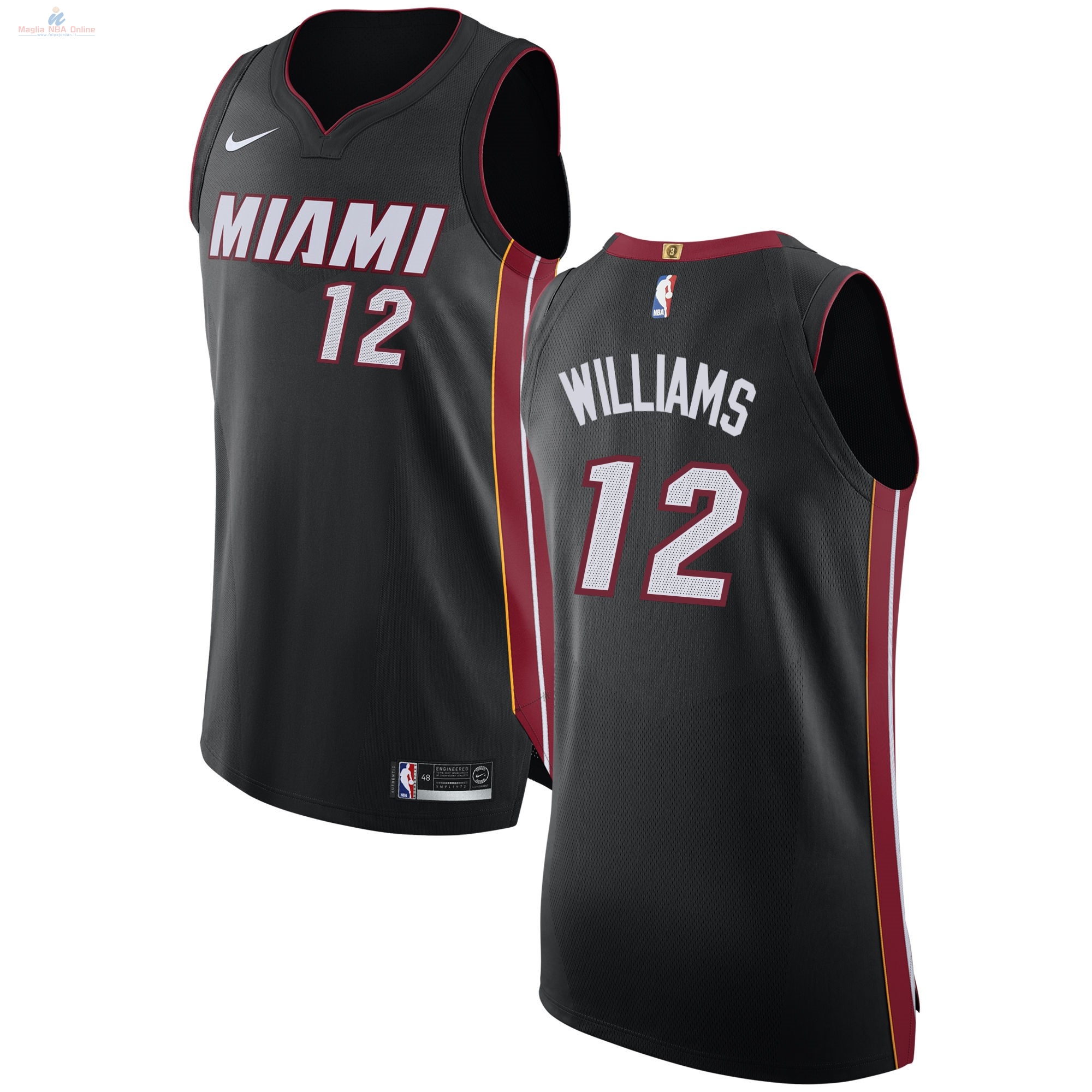 Acquista Maglia NBA Nike Miami Heat #12 Matt Williams Nero Icon