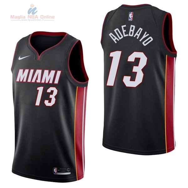 Acquista Maglia NBA Nike Miami Heat #13 Bam Adebayo Nero Icon