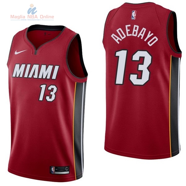 Acquista Maglia NBA Nike Miami Heat #13 Bam Adebayo Rosso Statement