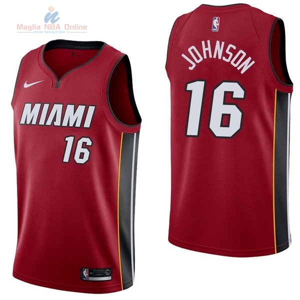 Acquista Maglia NBA Nike Miami Heat #16 James Johnson Rosso Statement