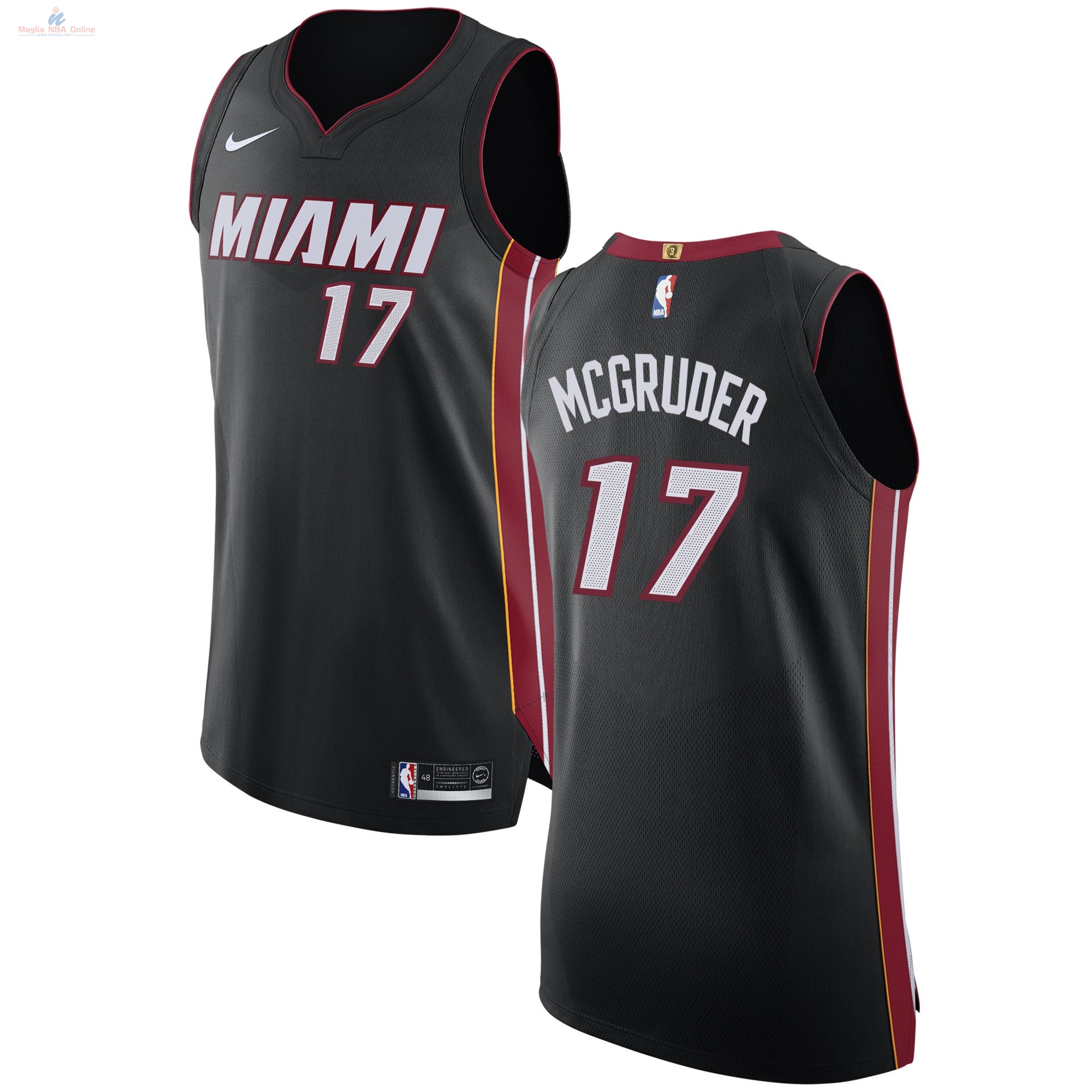 Acquista Maglia NBA Nike Miami Heat #17 Rodney McGruder Nero Icon