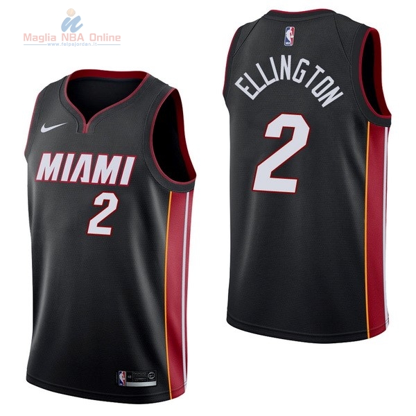 Acquista Maglia NBA Nike Miami Heat #2 Wayne Ellington Nero Icon