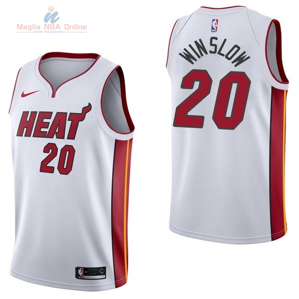 Acquista Maglia NBA Nike Miami Heat #20 Justise Winslow Bianco Association