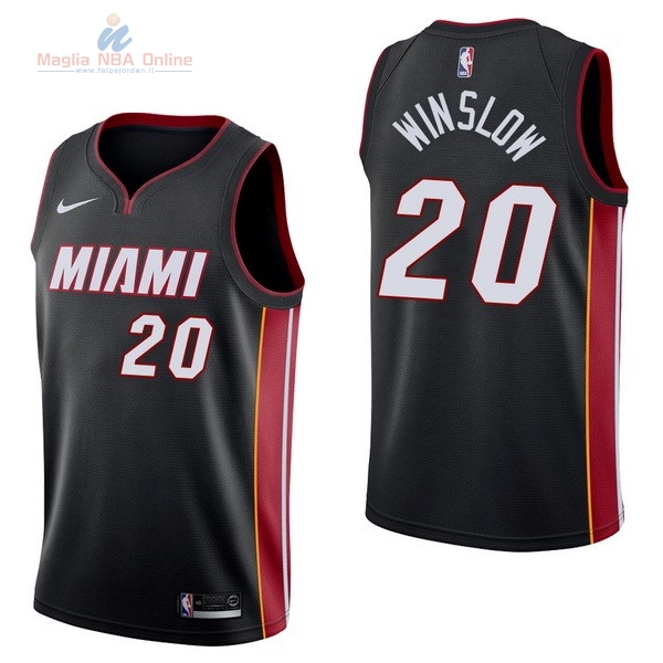 Acquista Maglia NBA Nike Miami Heat #20 Justise Winslow Nero Icon