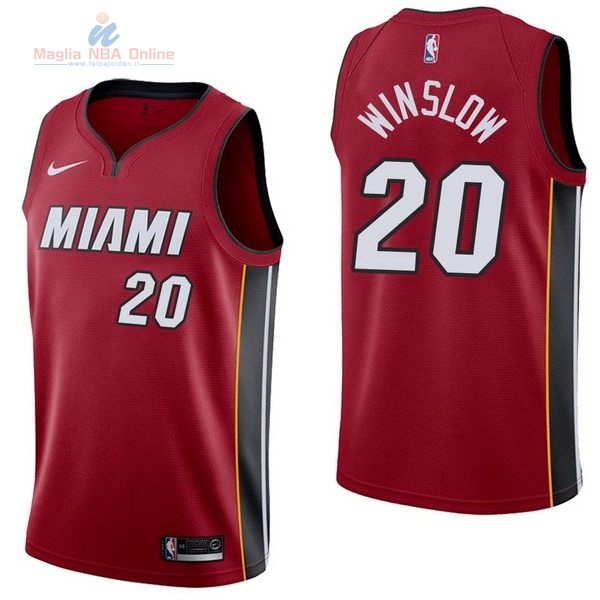 Acquista Maglia NBA Nike Miami Heat #20 Justise Winslow Rosso Statement