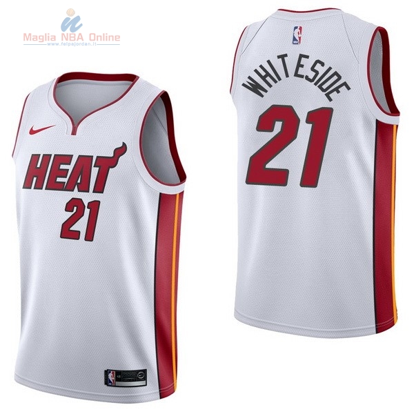 Acquista Maglia NBA Nike Miami Heat #21 Hassan Whiteside Bianco Association