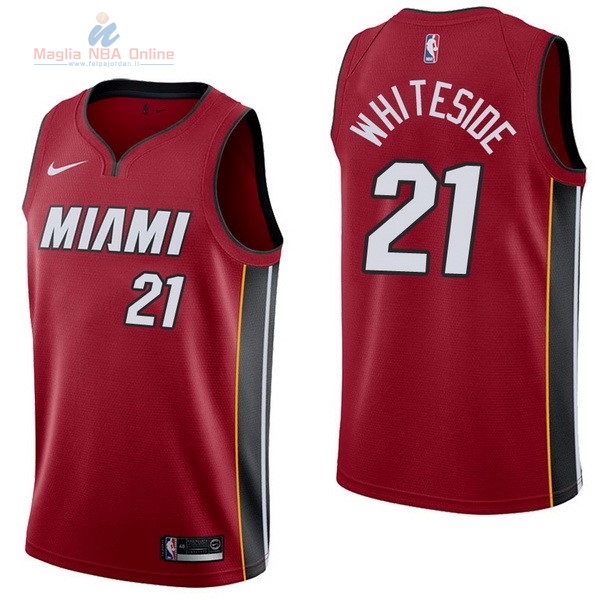 Acquista Maglia NBA Nike Miami Heat #21 Hassan Whiteside Rosso Statement