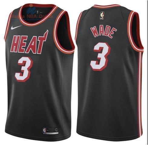 Acquista Maglia NBA Nike Miami Heat #3 Dwyane Wade Retro Nero
