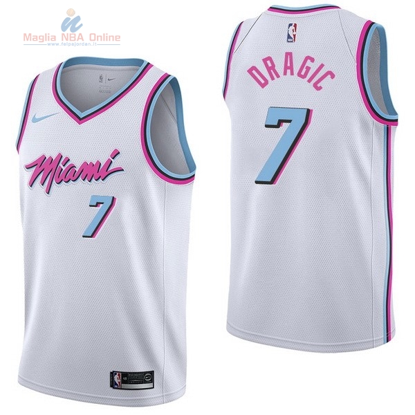 Acquista Maglia NBA Nike Miami Heat #7 Goran Dragic Nike Bianco Città