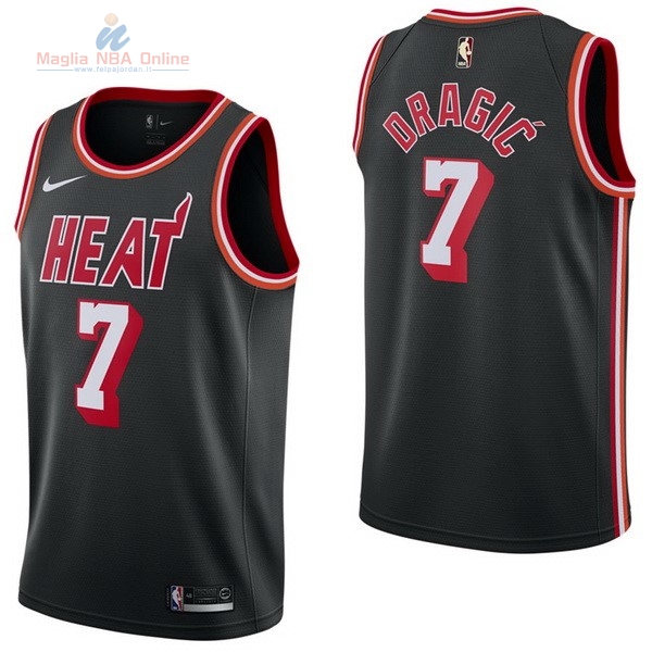 Acquista Maglia NBA Nike Miami Heat #7 Goran Dragic Nike Retro Nero