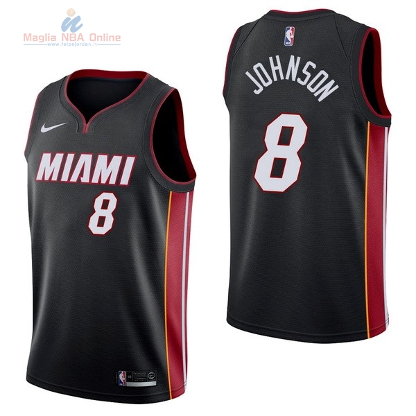 Acquista Maglia NBA Nike Miami Heat #8 Tyler Johnson Nero Icon