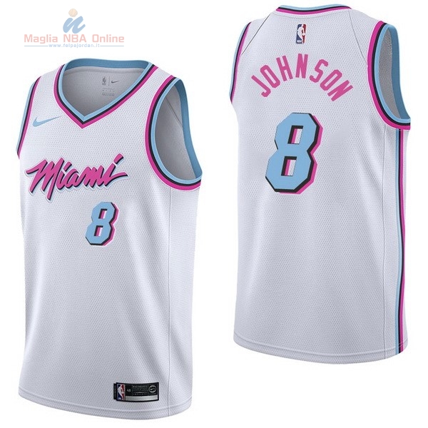 Acquista Maglia NBA Nike Miami Heat #8 Tyler Johnson Nike Bianco Città