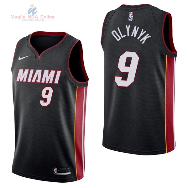 Acquista Maglia NBA Nike Miami Heat #9 Kelly Olynyk Nero Icon