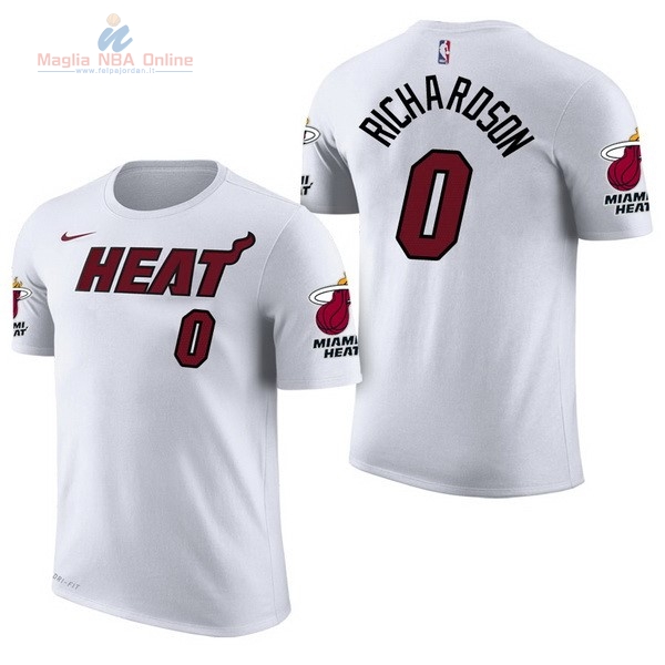 Acquista Maglia NBA Nike Miami Heat Manica Corta #0 Josh Richardson Bianco