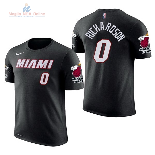 Acquista Maglia NBA Nike Miami Heat Manica Corta #0 Josh Richardson Nero