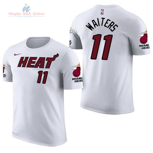 Acquista Maglia NBA Nike Miami Heat Manica Corta #11 Dion Waiters Bianco