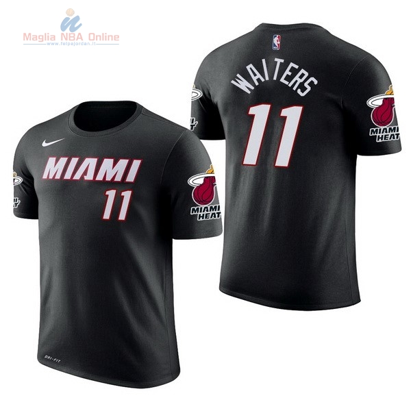 Acquista Maglia NBA Nike Miami Heat Manica Corta #11 Dion Waiters Nero