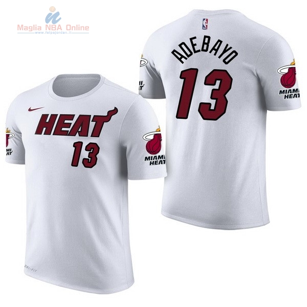 Acquista Maglia NBA Nike Miami Heat Manica Corta #13 Bam Adebayo Bianco