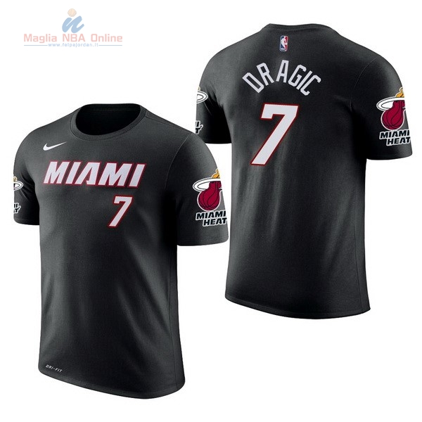 Acquista Maglia NBA Nike Miami Heat Manica Corta #7 Goran Dragic Nero