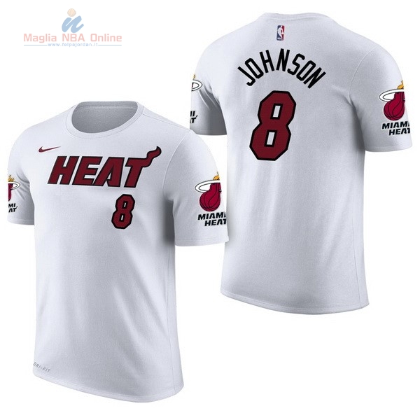 Acquista Maglia NBA Nike Miami Heat Manica Corta #8 Tyler Johnson Bianco