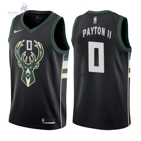 Acquista Maglia NBA Nike Milwaukee Bucks #0 Gary Payton II Nero Statement