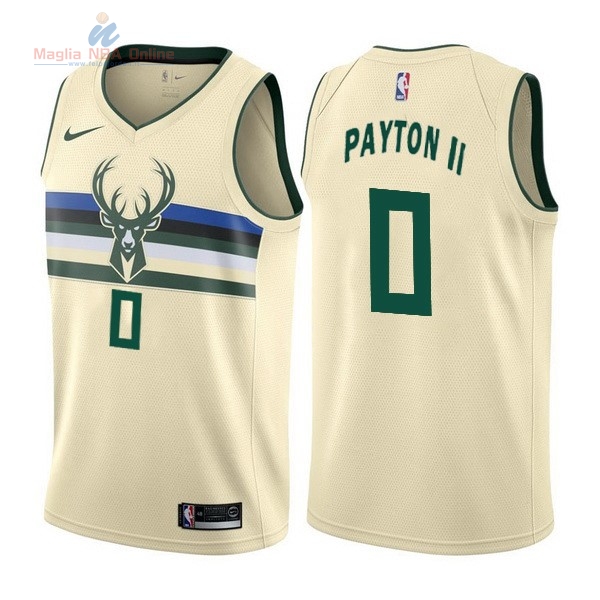 Acquista Maglia NBA Nike Milwaukee Bucks #0 Gary Payton II Nike Crema Città