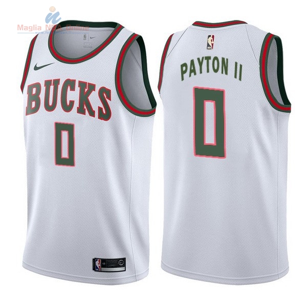 Acquista Maglia NBA Nike Milwaukee Bucks #0 Gary Payton II Retro Bianco