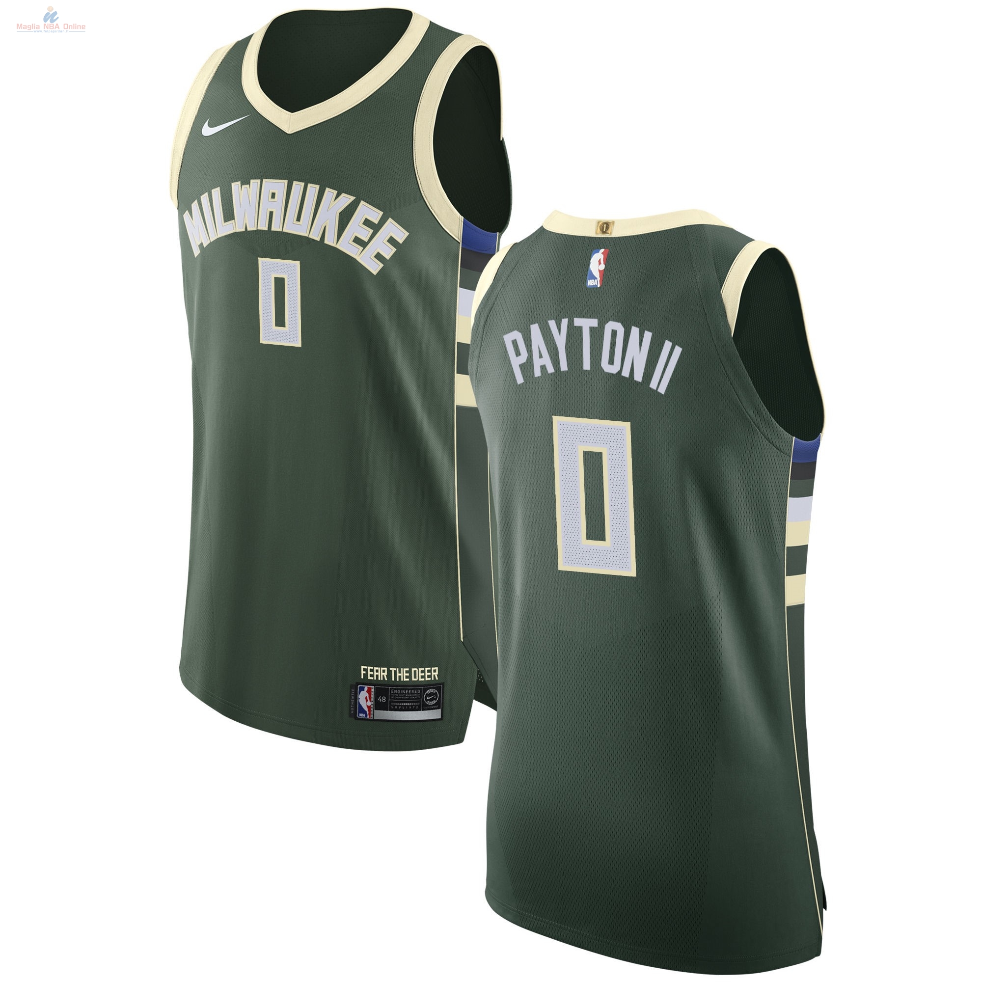 Acquista Maglia NBA Nike Milwaukee Bucks #0 Gary Payton II Verde Icon