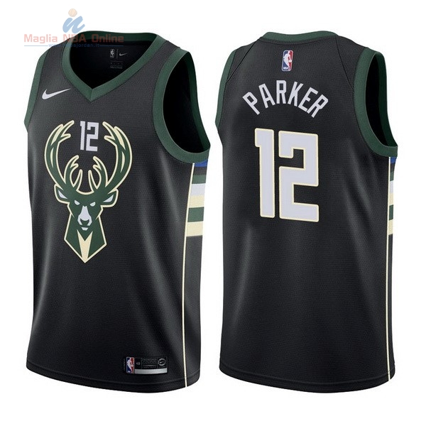 Acquista Maglia NBA Nike Milwaukee Bucks #12 Jabari Parker Nero Statement