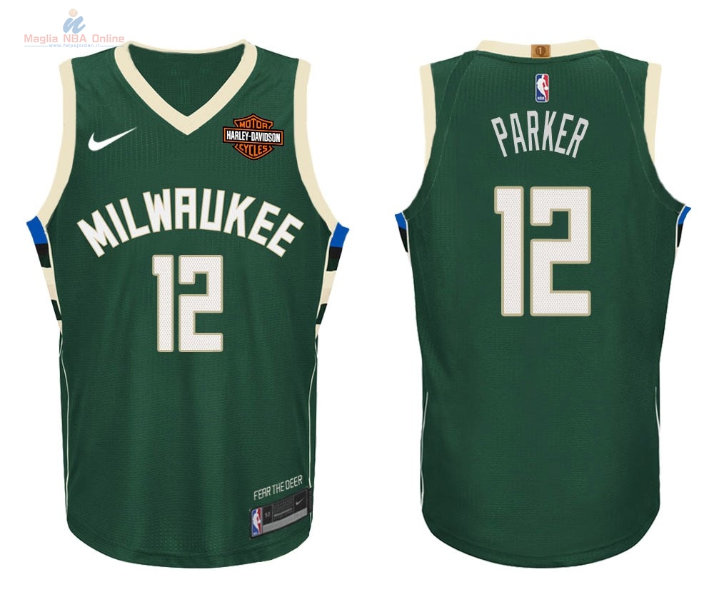 Acquista Maglia NBA Nike Milwaukee Bucks #12 Jabari Parker Verde