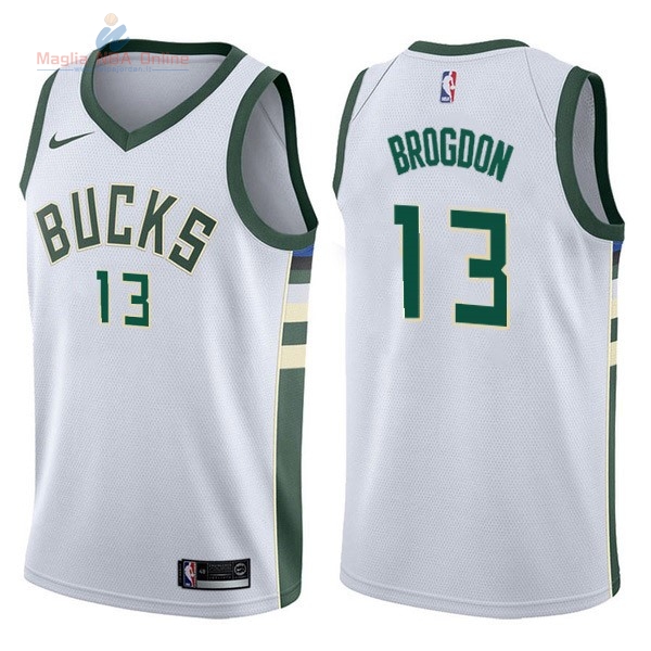 Acquista Maglia NBA Nike Milwaukee Bucks #13 Malcolm Brogdon Bianco Association