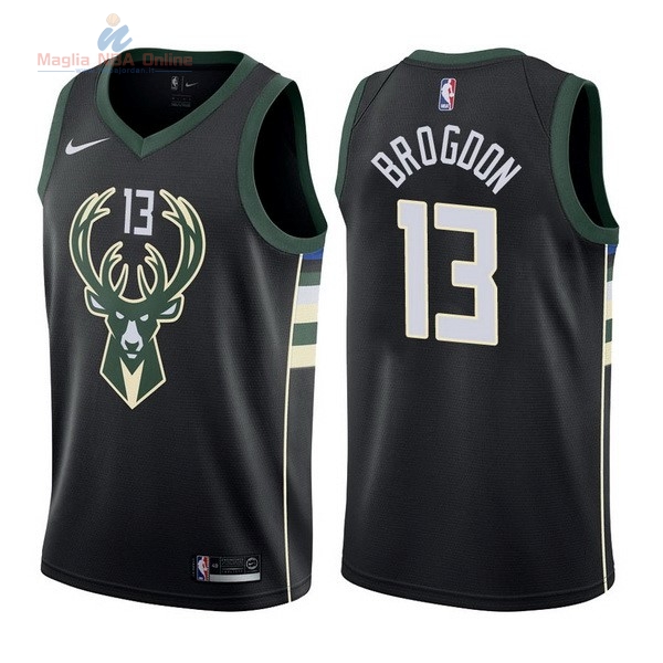 Acquista Maglia NBA Nike Milwaukee Bucks #13 Malcolm Brogdon Nero Statement