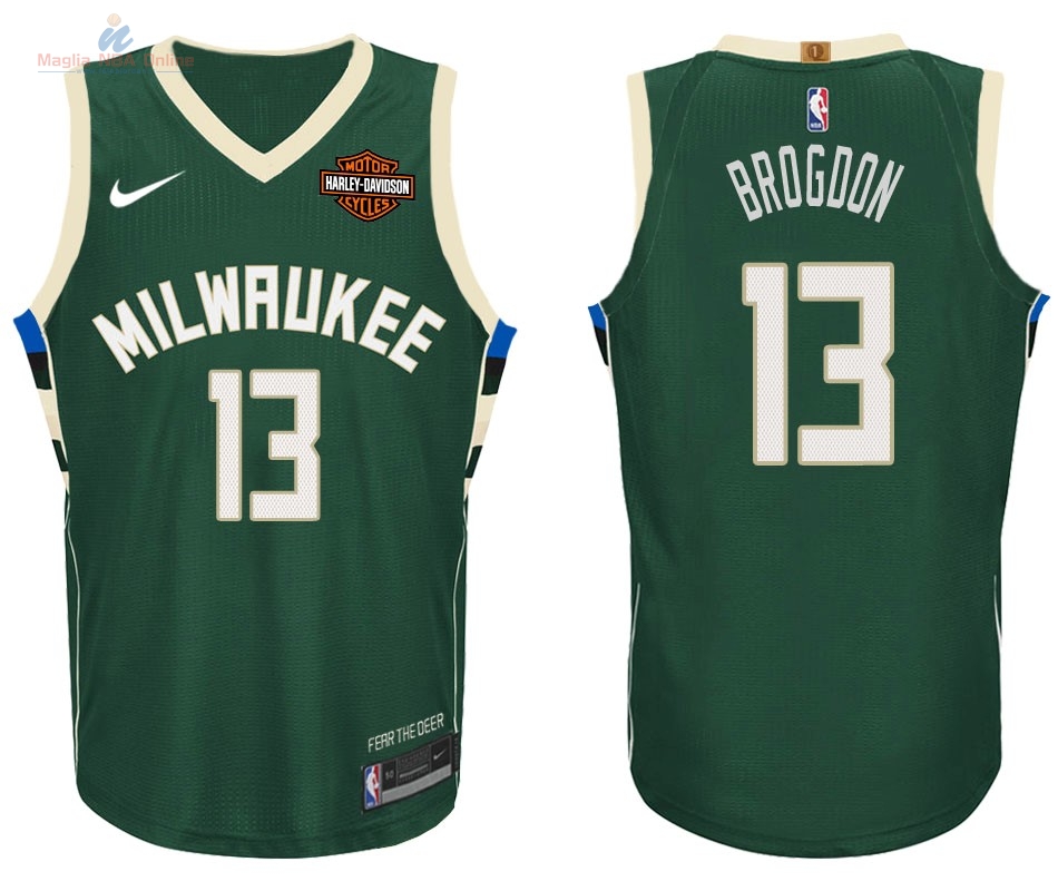 Acquista Maglia NBA Nike Milwaukee Bucks #13 Malcolm Brogdon Verde