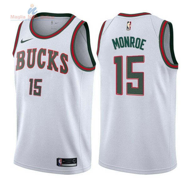 Acquista Maglia NBA Nike Milwaukee Bucks #15 Greg Monroe Retro Bianco