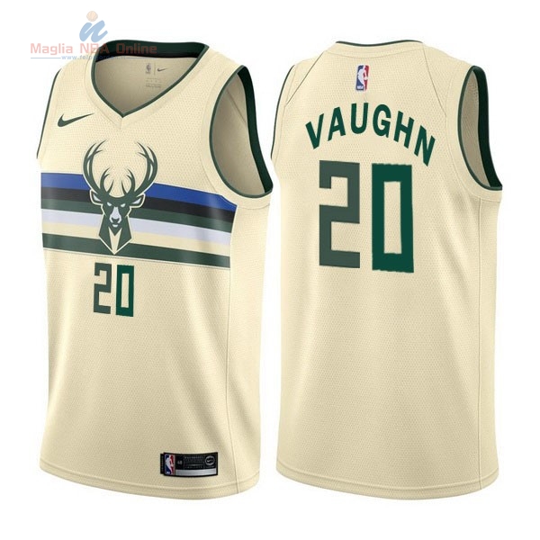 Acquista Maglia NBA Nike Milwaukee Bucks #20 Rashad Vaughn Nike Crema Città