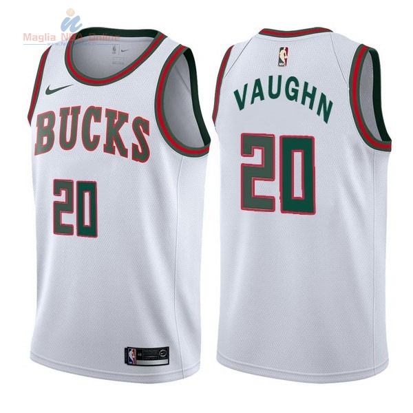 Acquista Maglia NBA Nike Milwaukee Bucks #20 Rashad Vaughn Retro Bianco