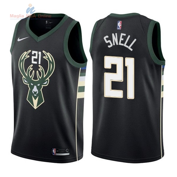 Acquista Maglia NBA Nike Milwaukee Bucks #21 Tony Snell Nero Statement