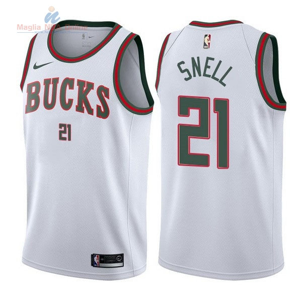 Acquista Maglia NBA Nike Milwaukee Bucks #21 Tony Snell Retro Bianco