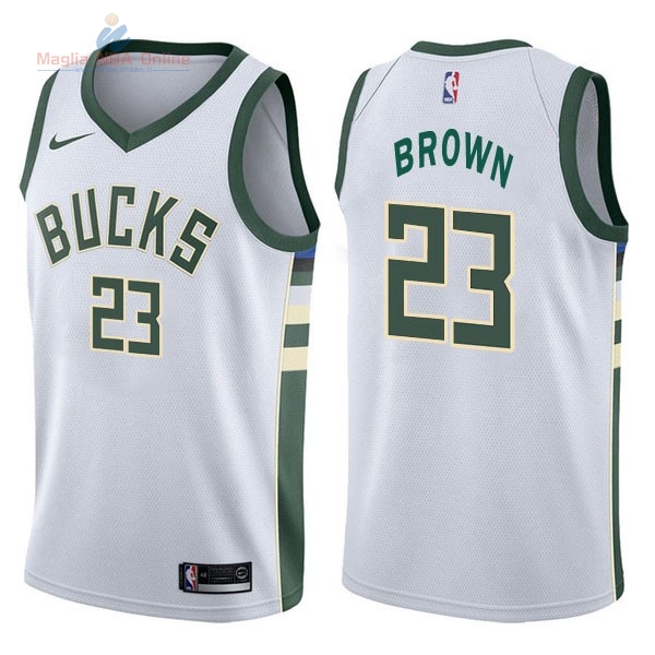Acquista Maglia NBA Nike Milwaukee Bucks #23 Sterling Brown Bianco Association