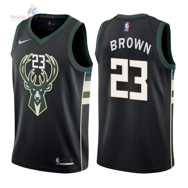 Acquista Maglia NBA Nike Milwaukee Bucks #23 Sterling Brown Nero Statement