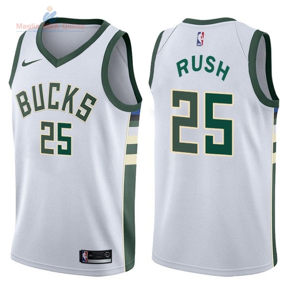 Acquista Maglia NBA Nike Milwaukee Bucks #25 Brandon Rush Bianco Association