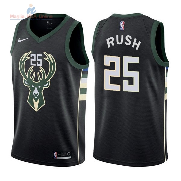 Acquista Maglia NBA Nike Milwaukee Bucks #25 Brandon Rush Nero Statement