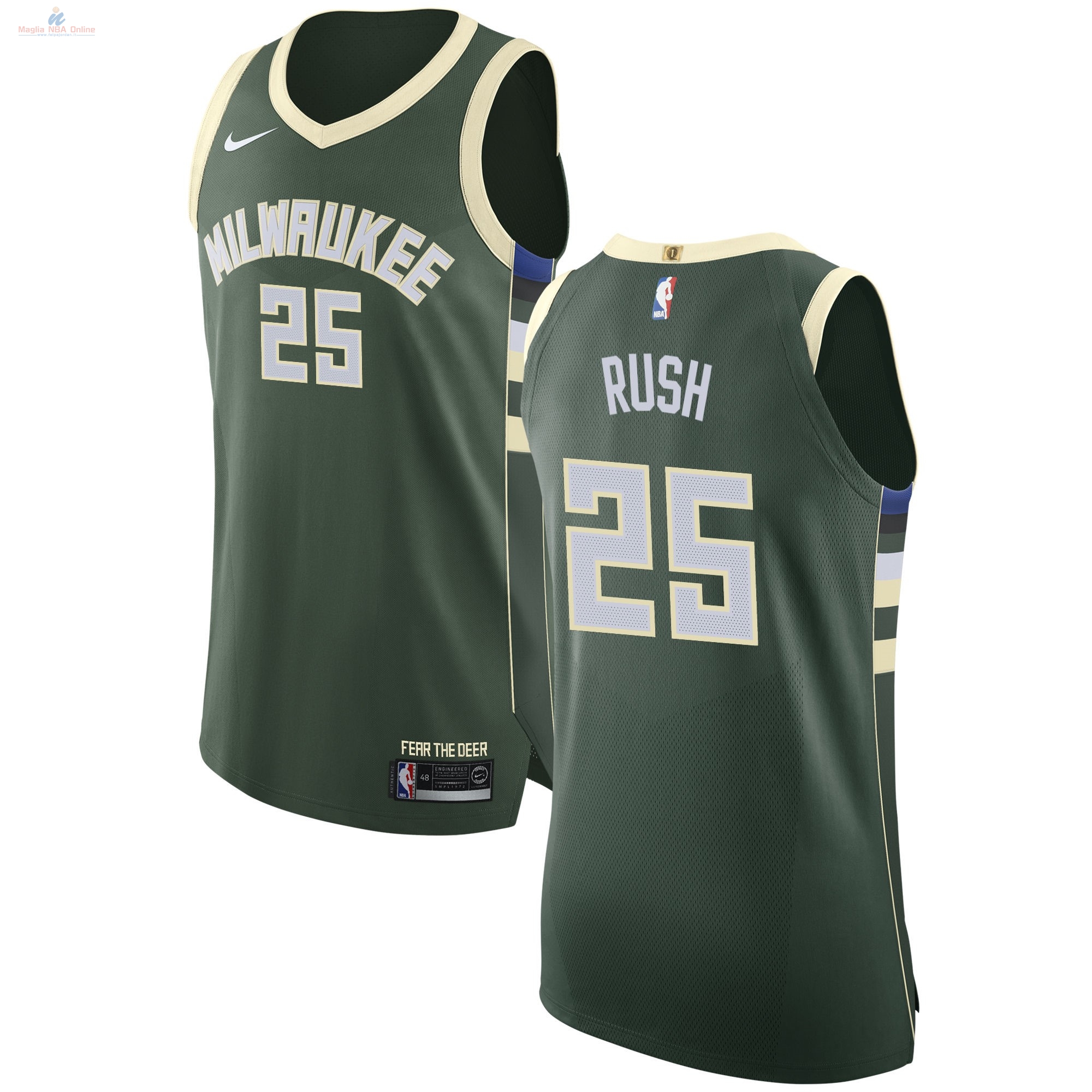 Acquista Maglia NBA Nike Milwaukee Bucks #25 Brandon Rush Verde Icon
